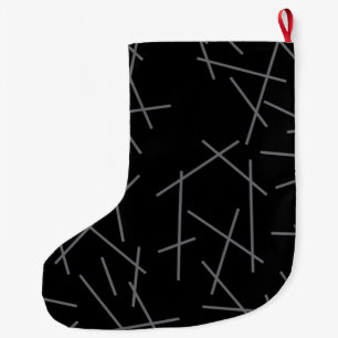 Calcetín Navideño Grande Patrón de línea gráfica moderno, simple, desordena