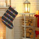 Calcetín Navideño Grande Patrón de música acústica eléctrica de los Guitars<br><div class="desc">Coloridos y geniales Navidades de guitarra festivos Stocking. Estas guitarras multicolores eléctricas, acústicas y semiacústicas son dibujadas a mano y pintadas con colores psiquínicos brillantes cada guitarra usando un lindo patrón de Santa hat. Los Navidades perfectos para guitarristas y amantes de la música. Ilustracion de guitarra Obra original de la...</div>