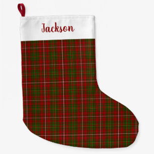 Calcetín Navideño Grande Patrón de plaid tartán del clan heno escocés