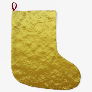 Calcetín Navideño Grande Patrón de textura dorada (lujoso brillo dorado)