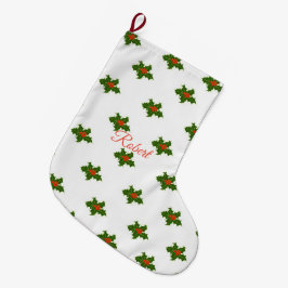 Calcetín Navideño Grande Patrón Holly de navidades