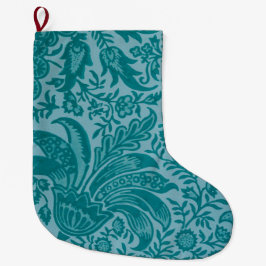 Calcetín Navideño Grande Patrón indio (de William Morris) Grandes Navidades