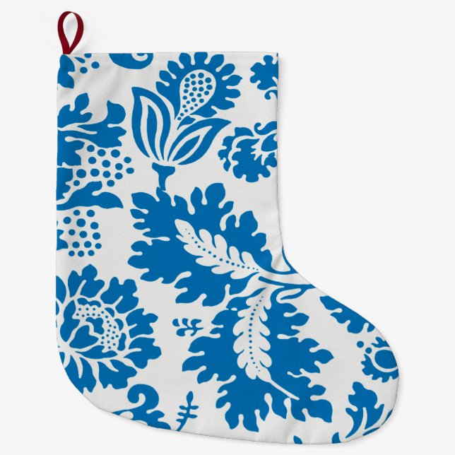 Calcetín Navideño Grande Patrón veneciano (de William Morris) (Anverso)