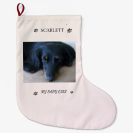 Calcetín Navideño Grande Paw Print Holiday Tribute Keepsake