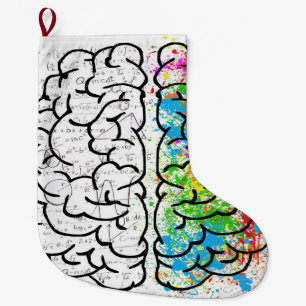 Calcetín Navideño Grande Pensamiento cerebral Psicología dibujo