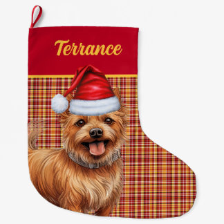 Calcetín Navideño Grande Perro australiano con nombre