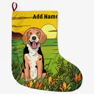 Calcetín Navideño Grande Perro Beagle