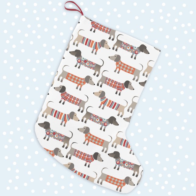 Calcetín Navideño Grande Perro Dachshund Sausage (Subido por el creador)