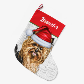 Calcetín Navideño Grande Perro más aterrador con nombre de perro