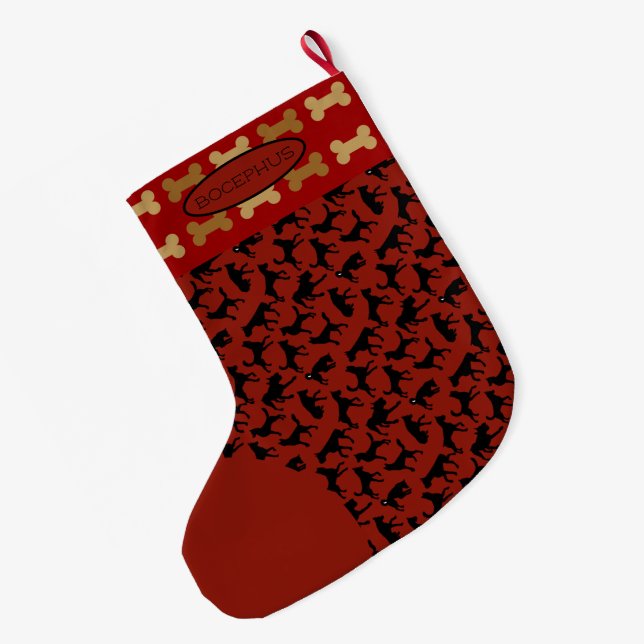 Calcetín Navideño Grande Perros (Anverso (colgado))