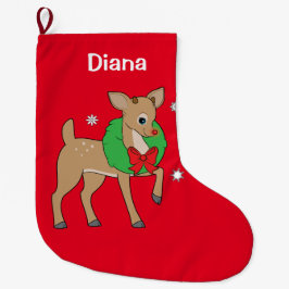 Calcetín Navideño Grande Personalizable de la guirnalda del navidad del