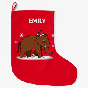 Calcetín Navideño Grande Personalizable gigantesco lanoso 2-Sided del