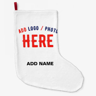 CALCETÍN NAVIDEÑO GRANDE PERSONALIZABLE MODERNO ESTILO BLANCO VERIFICADO MA