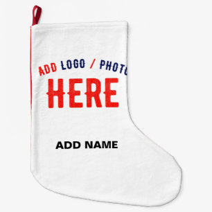 CALCETÍN NAVIDEÑO GRANDE PERSONALIZABLE MODERNO ESTILO BLANCO VERIFICADO MA