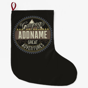 Calcetín Navideño Grande Personalizado AGREGAR NOMBRE Familia Camping Reuni