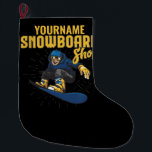 Calcetín Navideño Grande Personalizado Boarder Snowboarding Shop Big Air<br><div class="desc">Diseño personalizado del Snowboard Snowboard Snowboard Shop Big Air Trick. Personalizar con su NOMBRE personalizado o texto Personalizado!</div>