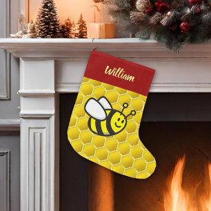 Calcetín Navideño Grande Personalizado Honeybee