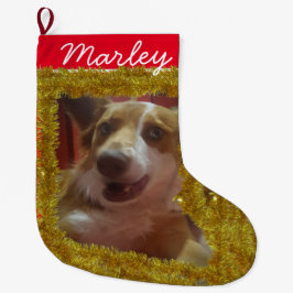 Calcetín Navideño Grande Personalizado mascota Foto/ Nombre Pequeños Navida