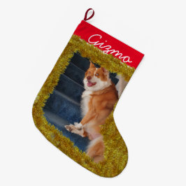Calcetín Navideño Grande Personalizado mascota Foto/ Nombre Pequeños Navida