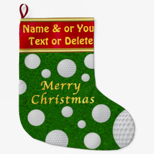 Calcetín Navideño Grande Personalizado, Navidades de golf que lo defienden,