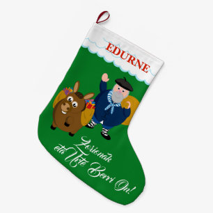 Calcetín Navideño Grande Personalizado, Olentzero + "Eta Urte Berri de