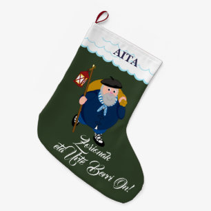 Calcetín Navideño Grande Personalizado, Olentzero + "Eta Urte Berri de