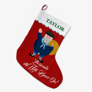 Calcetín Navideño Grande Personalizado, Olentzero + "Eta Urte Berri de