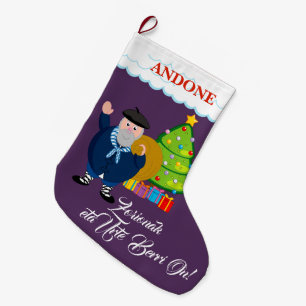 Calcetín Navideño Grande Personalizado, Olentzero + "Eta Urte Berri de