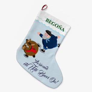 Calcetín Navideño Grande Personalizado, Olentzero + "Zorionak eta Urte Berr