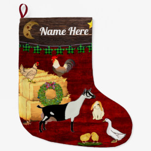 Calcetín Navideño Grande Personalizado - Un país Navidad el Lar alpino de 