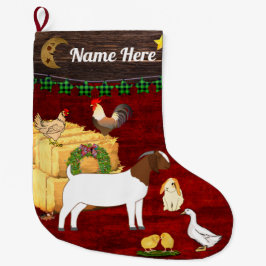Calcetín Navideño Grande Personalizado - Un país Navidades Boer Goat
