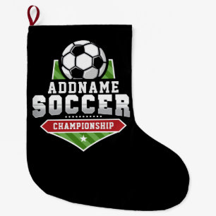 Calcetín Navideño Grande Personalizar Soccer ADD TEXTO Varisity Team Player