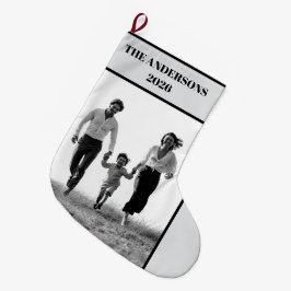 Calcetín Navideño Grande Personalized Family Photo Christmas Stocking