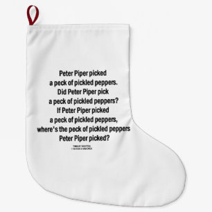 Calcetín Navideño Grande Peter Piper Recogió Un Cuello De Pimientos Pickle