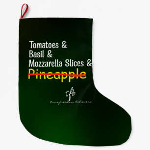 Calcetín Navideño Grande Pizza Margherita W/O Piña