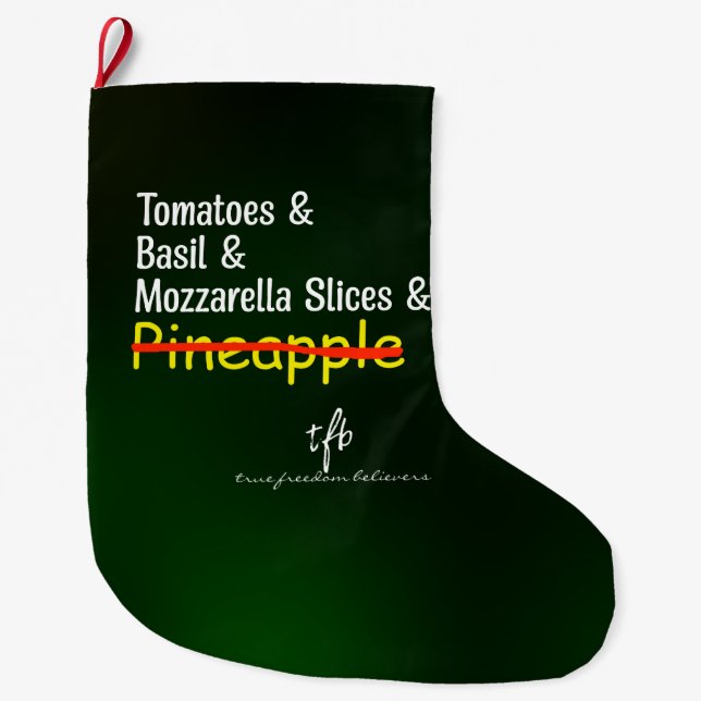 Calcetín Navideño Grande Pizza Margherita W/O Piña (Anverso)