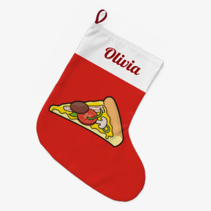 Calcetín Navideño Grande Pizza Slice
