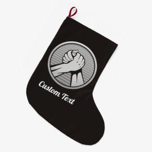 Calcetín Navideño Grande Plata de lucha de brazos