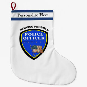 Calcetín Navideño Grande Policía