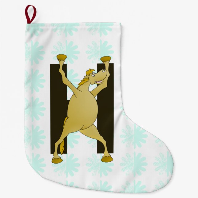 Calcetín Navideño Grande Pony Alphabet Monograma H (Anverso)