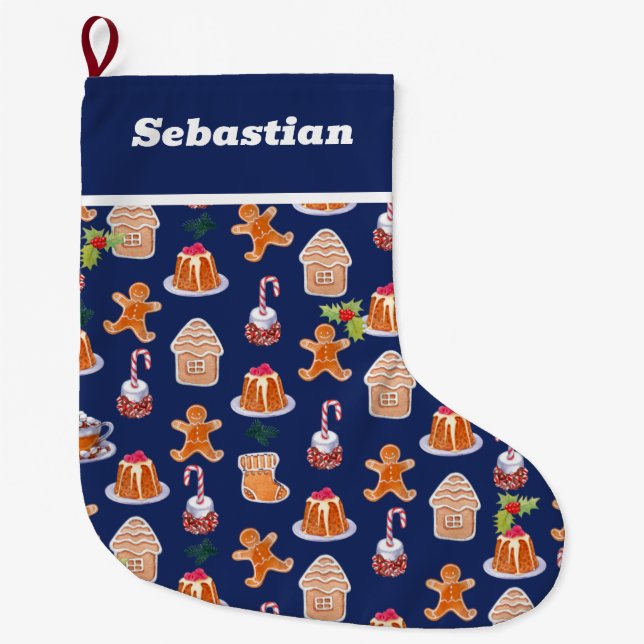 Calcetín Navideño Grande Postres navidades (Anverso)