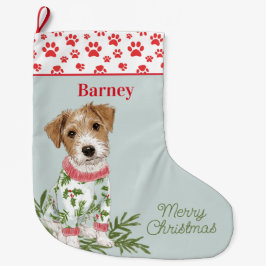 Calcetín Navideño Grande Puppies in Pajamas Dog