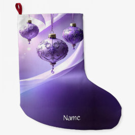 Calcetín Navideño Grande Purple Decorative Christmas Ball Holiday Stocking