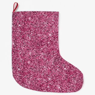 Calcetín Navideño Grande Purpurina Glitz rosa