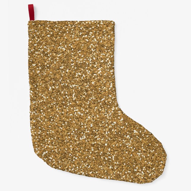 Calcetín Navideño Grande Purpurina Gold Faux (Anverso)