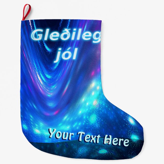 Calcetín Navideño Grande Qaanaaq - Luces del Norte (Anverso)