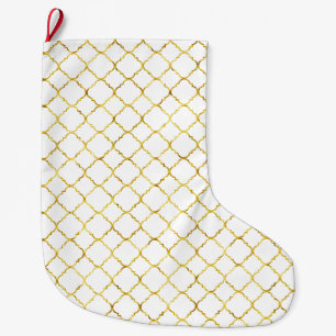Calcetín Navideño Grande Quatrefoil de oro