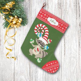 Calcetín Navideño Grande Raccoon malabar