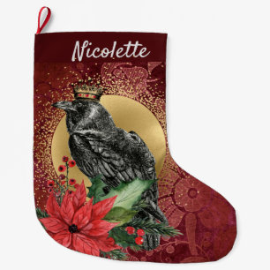Calcetín Navideño Grande Raven King Gothic