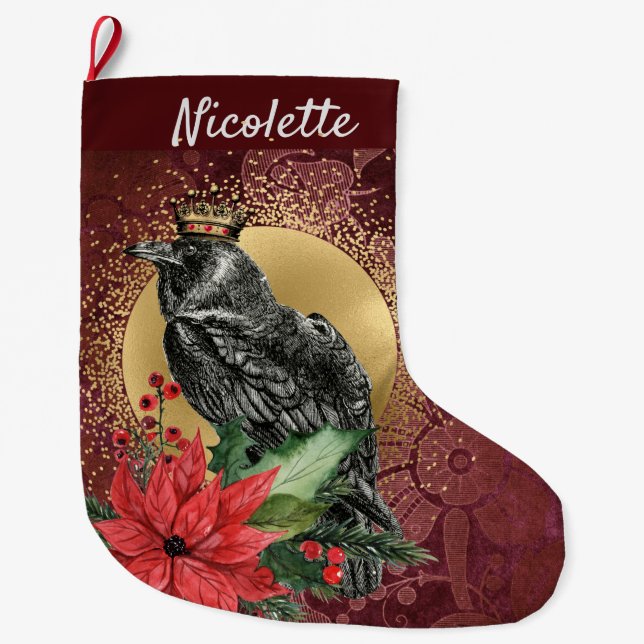 Calcetín Navideño Grande Raven King Gothic (Anverso)